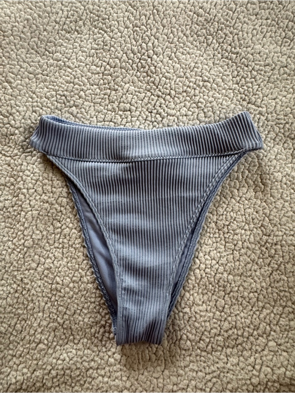 Hollister Light Blue Ribbed High-Cut Bikini Bottom